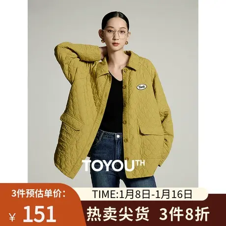 TOYOUTH初语葫芦绗缝衬衫式仿棉衣外套2023秋季新款轻盈保暖棉服图片
