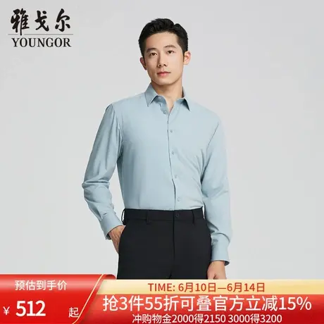 【商场同款】雅戈尔男士衬衫春秋新款官方商务休闲长袖衬衫男图片