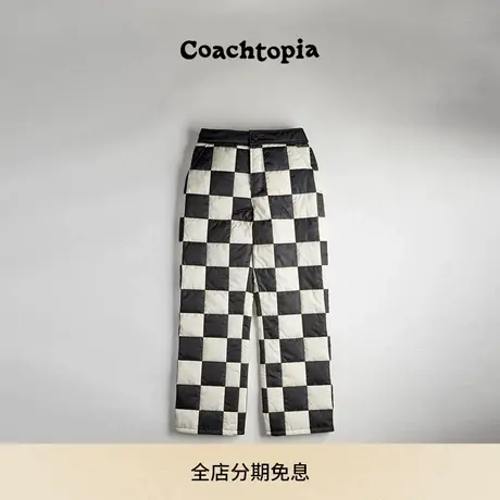 Coachtopia/蔻驰之城格纹绗缝Coachtopia Loop羽绒长裤图片