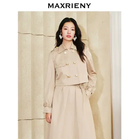 [买4免1]MAXRIENY精致复古感绣花搭片设计感短外套2024春季上衣图片