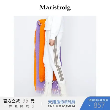 【商场同款】玛丝菲尔女装冬季新款白色卫裤休闲裤裤子图片