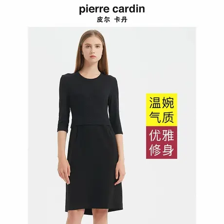 【皮尔卡丹女装】连衣裙 赫本风小众小黑裙修身通勤【专柜正品】图片