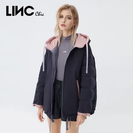 LINC金羽杰羽绒服女2023年冬新款反季断码轻薄短款派克服专柜正品图片