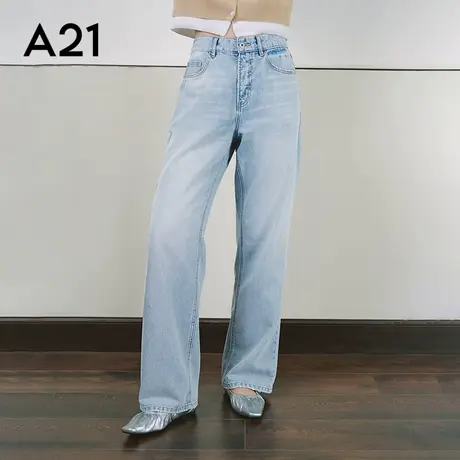 女装天蓝色牛仔裤图片