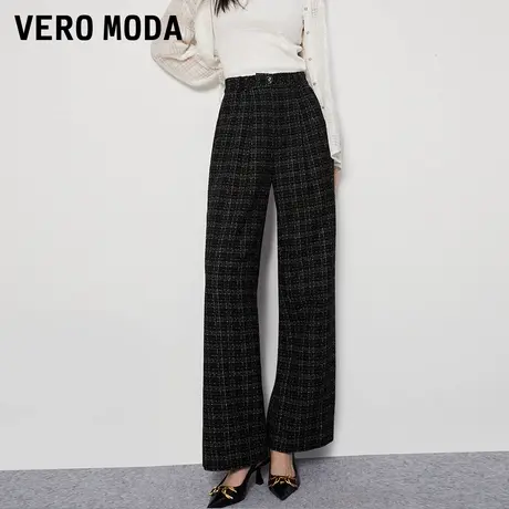 Vero Moda奥莱休闲裤女秋冬新款气质通勤粗花呢直筒宽松长裤百搭图片