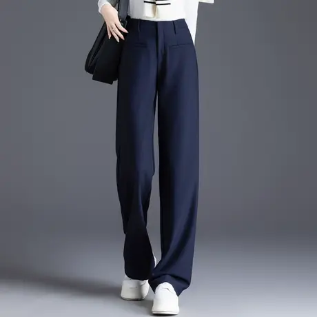 宽松显瘦西装裤女新款2025春秋季女士窄版阔腿裤高腰直筒裤休闲裤图片