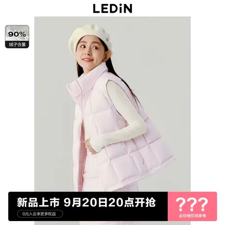 [预]乐町方格直充羽绒马甲23年秋冬新款宽松廓形少女羽绒背心外套图片