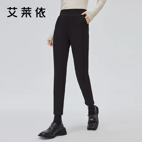 艾莱依高腰羽绒裤女外穿鸭绒2022新款时尚保暖紧身踩脚冬季九分裤图片