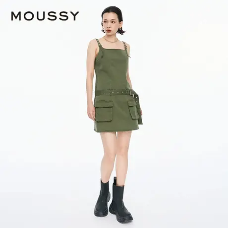 MOUSSY 夏季欧美风Y2K工装腰带背心连衣裙028HSZ30-1251图片