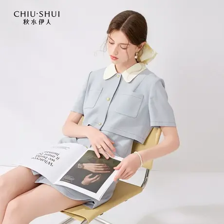 【晶晶姐妹专属】秋水伊人法式娃娃领连衣裙女装赫本收腰短裙图片