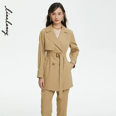 LANCY/朗姿女装22春季新款中长款风衣外套女商场同款专柜正品奥莱图片