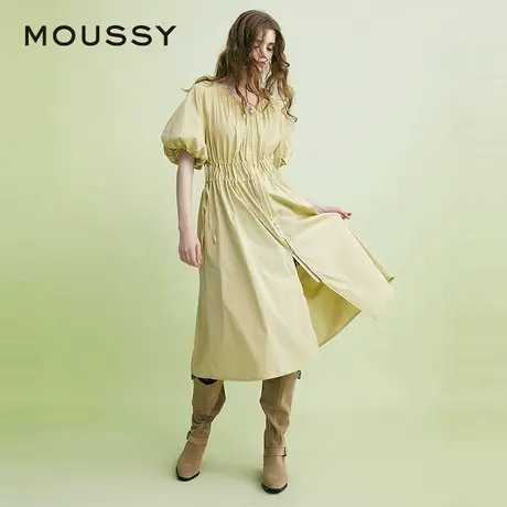 MOUSSY 2025夏季新品灯笼袖抽绳收腰双拉链连衣裙女028ISA33-3991图片