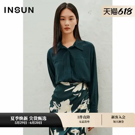 INSUN恩裳夏季16MM双绉桑蚕丝衬衫图片