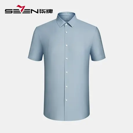 【商场同款】柒牌男士短袖衬衫2023夏季新款时尚休闲百搭翻领衬衣图片