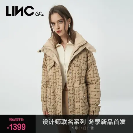 LINC金羽杰羽绒服女2023冬季新款收腰反季专柜断码女款短款面包服图片