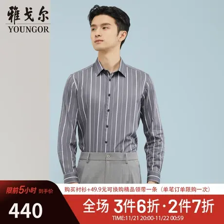 【商场同款】雅戈尔衬衫春季官方商务休闲高级免烫通勤长袖衬衣图片