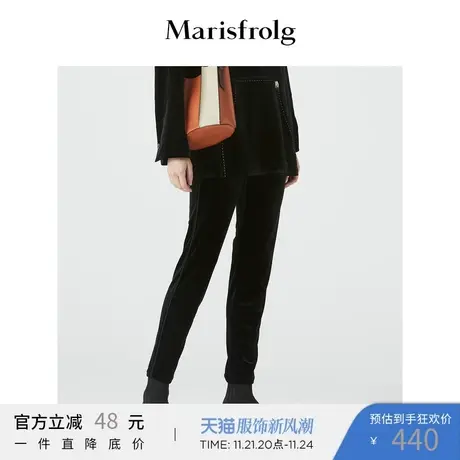 Marisfrolg玛丝菲尔冬季新款百搭显瘦黑色铅笔裤休闲长裤女图片