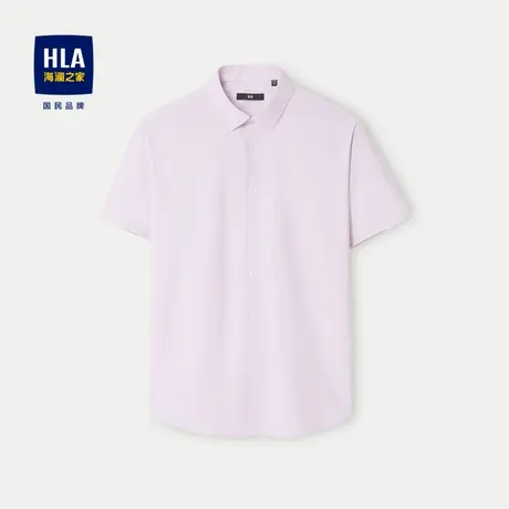 HLA/海澜之家吸湿速干短袖休闲衬衫24春夏新款舒适透气格子衬衣男图片