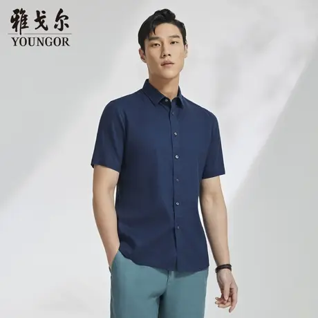 雅戈尔男士短袖衬衫春夏新款官方商务休闲上班穿短袖衬衫男图片