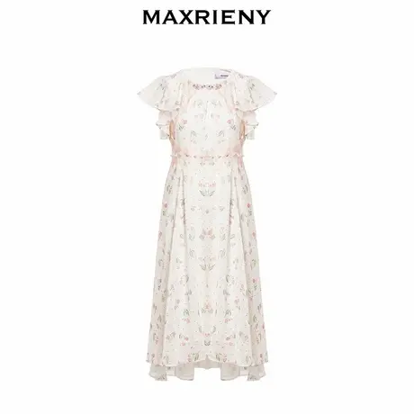 【奥莱】MAXRIENY欧式园艺风连衣裙温柔碎花雪纺裙长裙图片