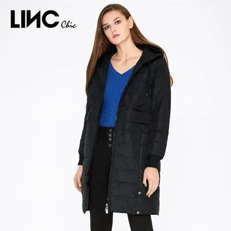 断码清仓LINC金羽杰羽绒服女2023冬新款反季专柜中长款轻薄面包服图片