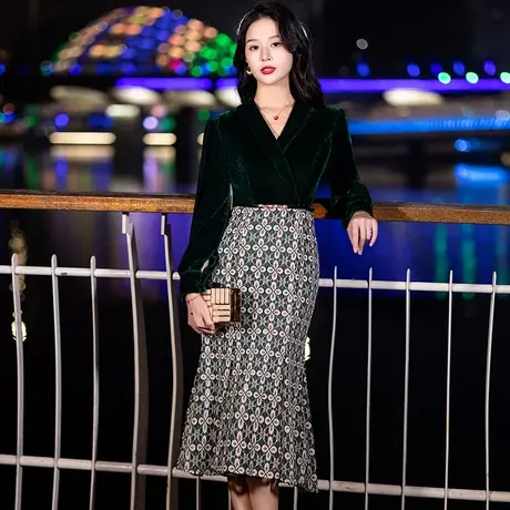 晚礼服女2023新款秋季高端鱼尾裙高贵宴会奢华大牌高级感平时可穿图片