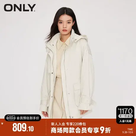 ONLY2023秋季新款气质百搭收腰系带中长款风衣外套女|123336019图片