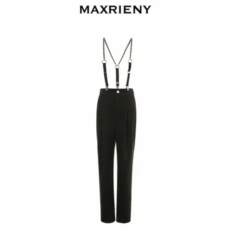 【奥莱】MAXRIENY机车背带裤女冬季复古锥形休闲裤子图片