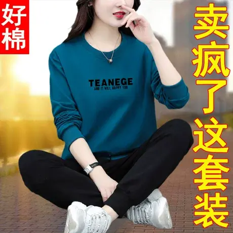 恋上17号卫衣休闲运动套装女春秋款2022年春季新款时尚洋气两件套图片