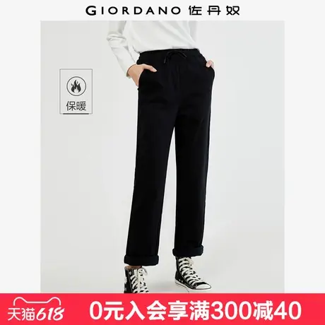 佐丹奴裤子女新款加绒弹力棉梭织长裤松紧腰直筒休闲裤女13413770图片