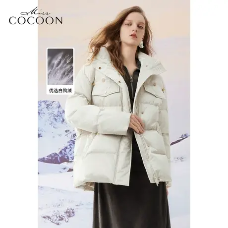 MISSCOCOON23秋冬新款时尚通勤立领防风宽松廓形保暖羽绒服外套图片