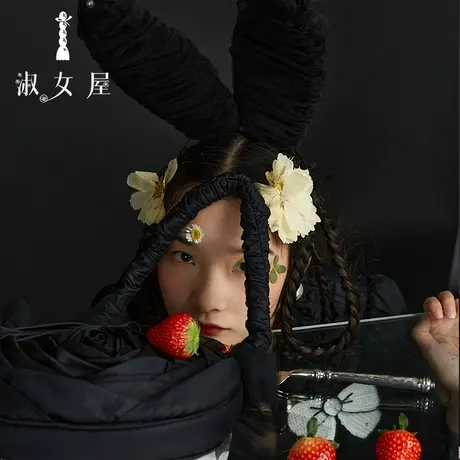 淑女屋旗舰店黑玫瑰连衣裙图片