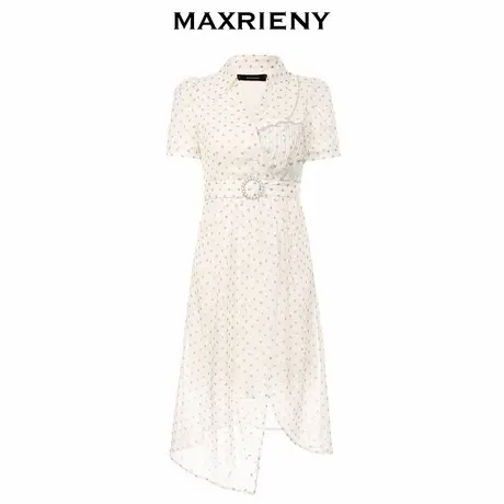 【奥莱】MAXRIENY 波点连衣裙夏季泡泡袖A字裙气质短袖公主长裙子图片