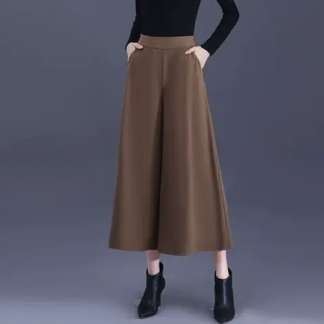 时尚宽松九分阔腿裤女秋季2023新款大码垂感裙裤通勤休闲大脚裤子图片