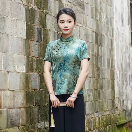 筠雅夏季新款唐装女中国风改良旗袍上衣显瘦百搭新中式女装24J212图片