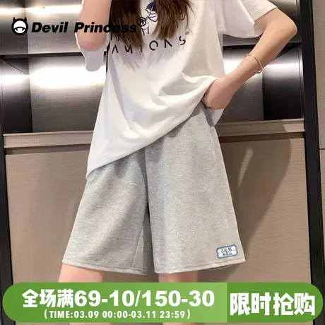 夏季新款学院风休闲运动五分裤女宽松直筒阔腿显瘦oversize短裤潮图片