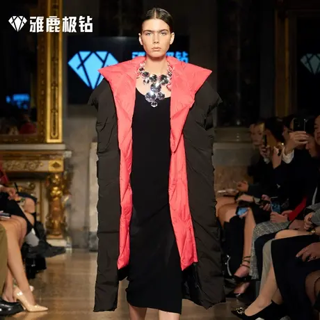 【米兰大秀同款鹅绒服】黑夜系列中长款羽绒服女2023外套加厚冬季图片