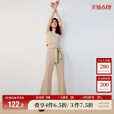 Vero Moda奥莱休闲裤女秋冬新款阔腿喇叭高腰长裤气质通勤百搭图片