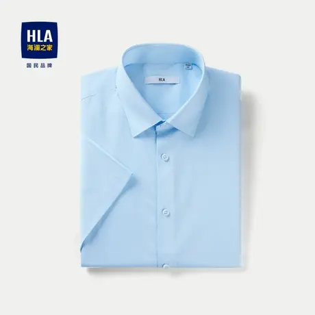 HLA/海澜之家尖领短袖正装衬衫2024春夏新款商务时尚舒微弹衬衣男图片