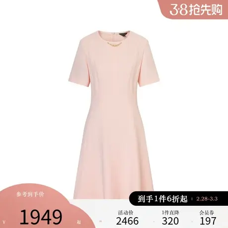 【醋酸】Scofield女装简雅圆领松弛感收腰连衣裙夏季裙子图片