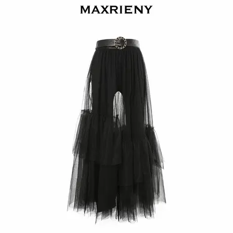 【奥莱】MAXRIENY网纱半身裙裤女冬季鲨鱼裤裙假两件图片