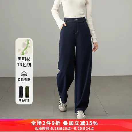 娅丽达橄榄绿工装裤女春秋休闲裤2025新款裤子加厚女裤宽松香蕉裤图片