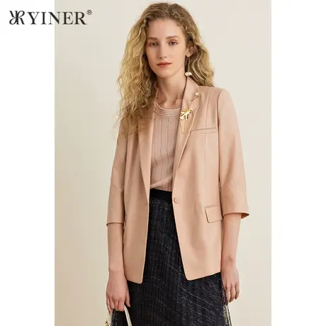 YINER音儿女装夏季新款通勤七分袖西装短外套图片