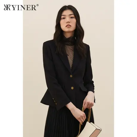 YINER音儿商场同款女装秋季新款气质通勤小西装短外套图片