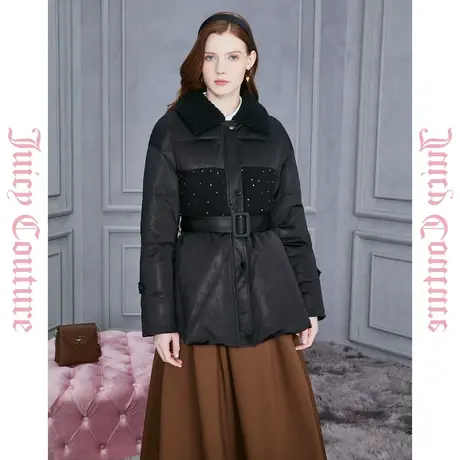 Juicy Couture橘滋2023新款吸睛拼接翻领女式品牌羽绒服反季图片
