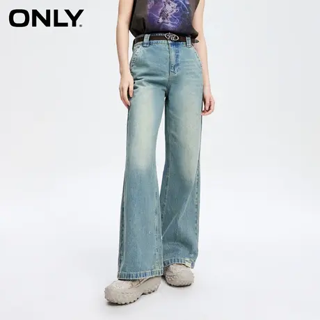 ONLY奥莱春季新款时尚潮酷复古高腰宽松喇叭裤牛仔裤女图片