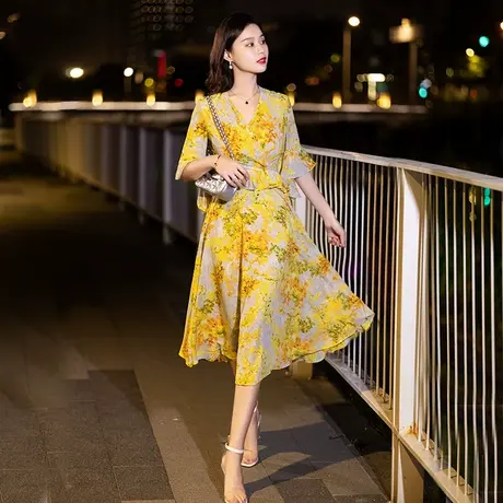 晚礼服裙子女神范高级感气质名媛优雅花仙子宴会连衣裙女平时可穿图片