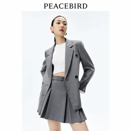 【商场同款】太平鸟女装年春季新款双排扣西装A1BAE1339商品大图