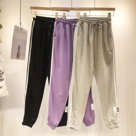 灰色运动裤灯笼工装裤女2020秋季韩国东大门休闲裤子健身跑步大码图片