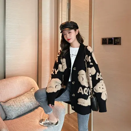 毛衣2024年新款女装春秋季春款春装女士针织开衫宽松百搭外穿爆款图片